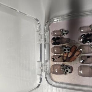 Chic Nail Art Set with Black and White Accents